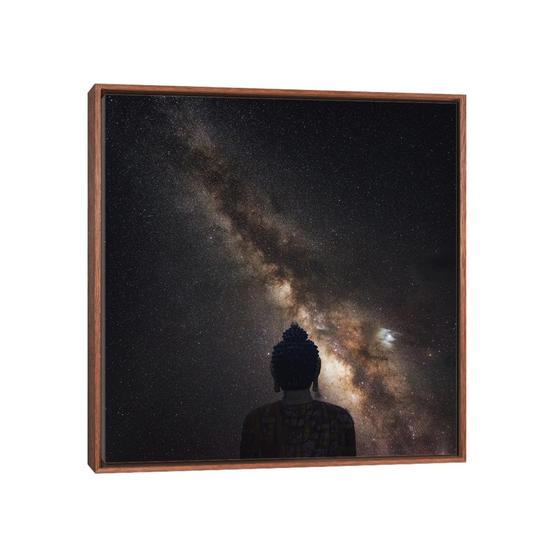 The God And Universe by Swapnil - Floater Frame Print on Canvas, Brown Framed, 66.04 cm H x 66.04 cm W
