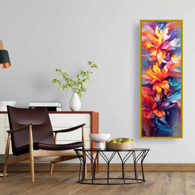 Plantes colorées, toile abstraite, fleurs, art mural
