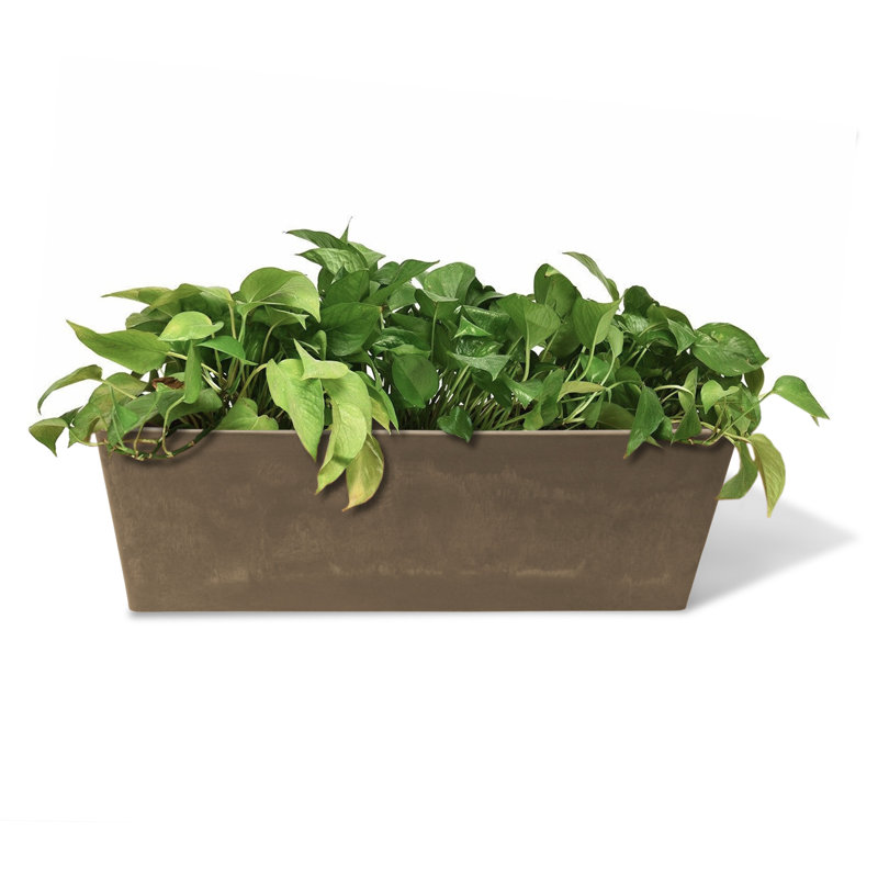 Cara Handmade Planter Box, Taupe, 6" H x 14" W x 6" D