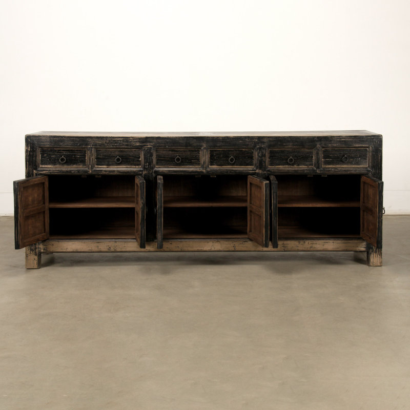 Approx. 91 inches Sideboard with Six Drawers Distressed Black