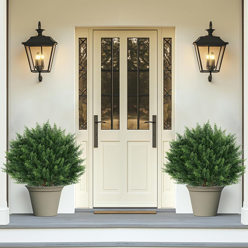 Set Of 2 Artificial Cypress Topiary Trees