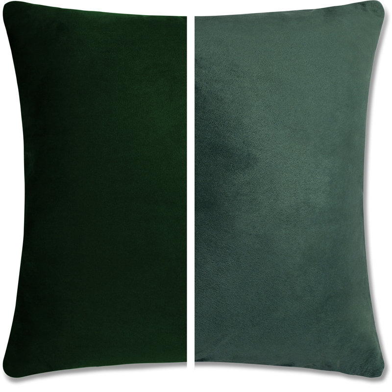 2 pièces luxueuses en duvet carré haut de gamme, Ramona - vert, 22 po x 22 po, Duvet synthétique
