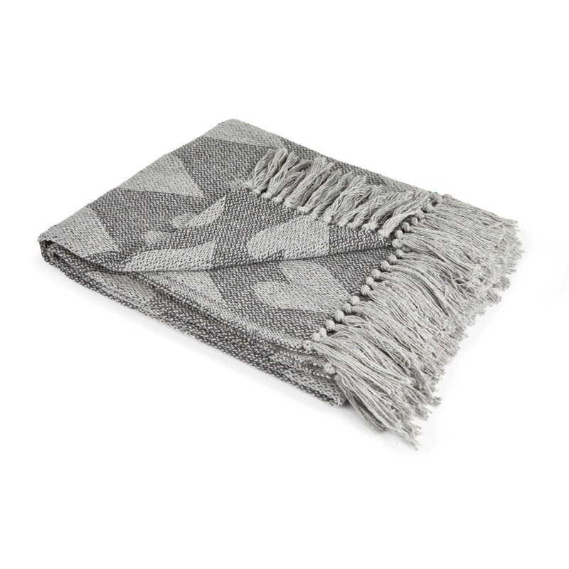 Gehmlich Hand Woven Throw Blanket, 178cm W x 254cm L, Charcoal