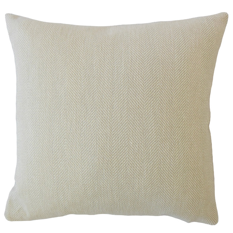Ramlah Chevron Feather Reversible Throw Pillow, 12" x 18", Cement