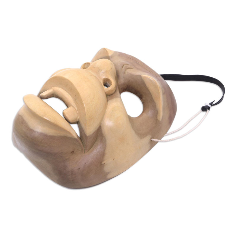Décoration murale masque en bois