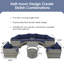 9-Pieces Outdoor Half-Moon Patio Sofa Set-1137055671