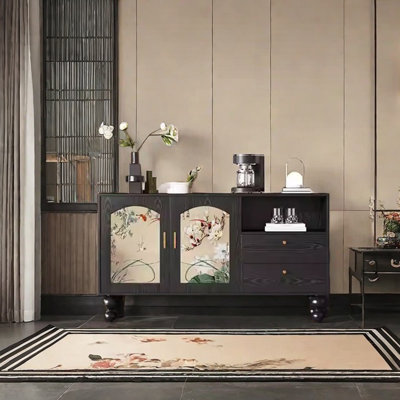 Walnut Sideboard with Spacious Top and Drawers