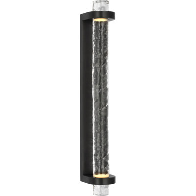 Theron Linear Bath Sconce in Clear Wavy Glass