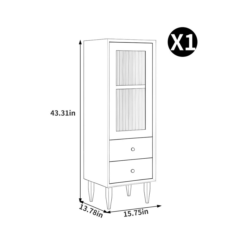 Balai, (2 tablettes) H 43,31 po x l 15,75 po x P 13,78 po, Chêne