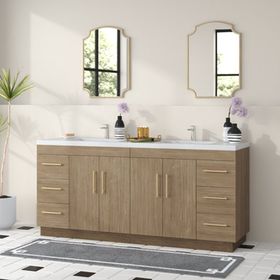 Meuble-lavabo sur pied avec lavabo en acrylique renforcé Verda