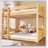 Queen Over Queen Bunk Bed With Storage Shelves And USB Ports-1451919235