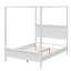 Lit plateforme à baldaquin Calder Queen en pin massif de style Mid-Century avec pieds fuselés-135444830-135444829