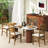 Wood Dining Chairs Fabric Upholstered Side Chairs with Rubber Wood Frame-2081820993