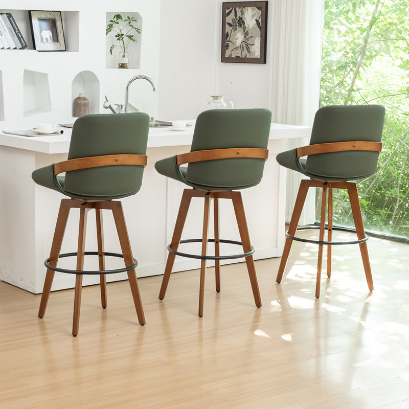 Upholstered Counter Stool, Green, Bar Stool (74.9cm Seat Height), 3