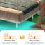 Bed Frame With Charging Station And Led Light Strip, Floating Bed Frame With Headboard, Metal Slat Support, For Bedroom-98984037