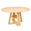 Table de salle à manger ronde extensible de 109 à 150 cm pour 4 à 6 personnes, avec rallonge intégrée et tablette de rangement.-659712024
