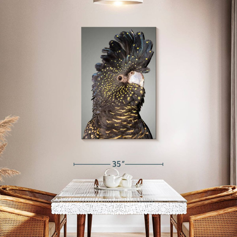 Brampt Black Cockatoo Head, 45" H x 30" W