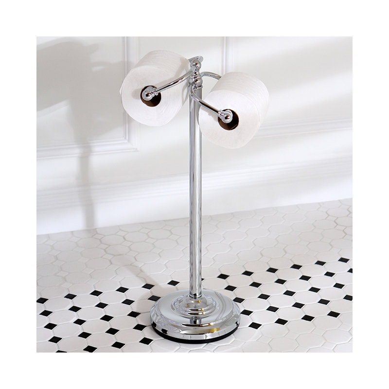 Porte-papier hygiénique sur pied Kingston, Chrome poli