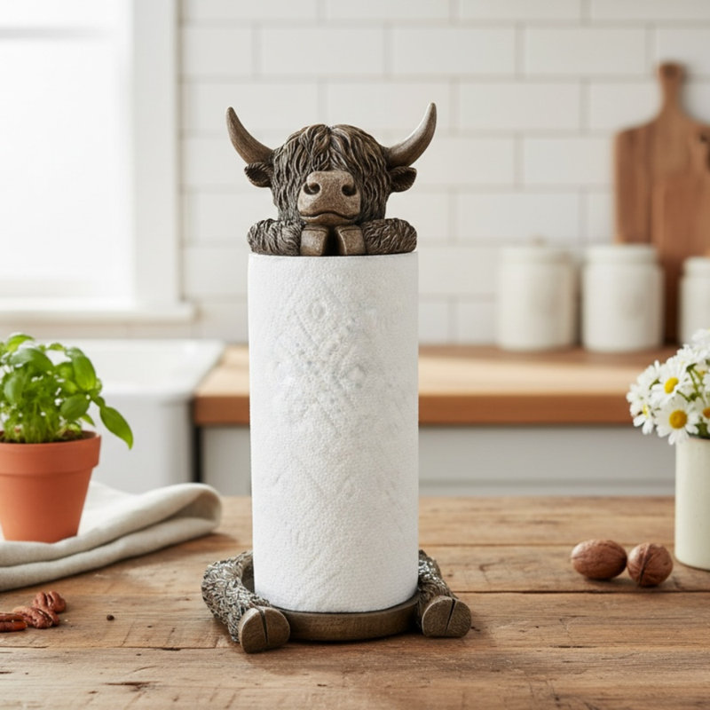 Porte-serviettes de cuisine rustique Highland Cow