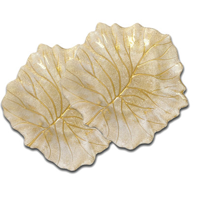 Assiettes décoratives feuille Oyer
