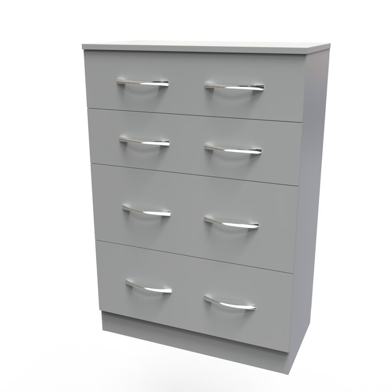 Fully Assembled Alinuswe 4 - Drawer Chest of Drawers, Dusk Grey