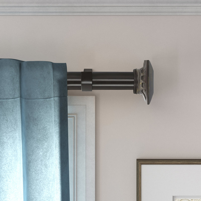 Tringle à rideaux simple réglable 1 po Zambrana, H 1 po x l 120 po x P 7 po, Bronze/Doré