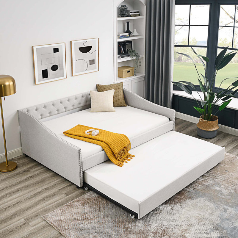 Lit de jour avec couchette Edmanuel, Beige