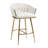 26'' Counter Height Bar Stools Velvet Kitchen Island Counter Bar Stool With Hand- Wave Back,Golden Chromed Base And Footrest (Beige)-730704098