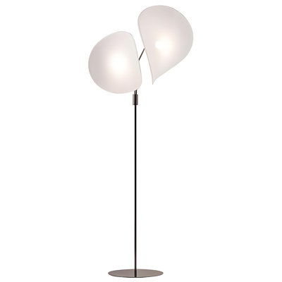 Lampe sur pied à double pétale 64,96 "de hauteur, abat-jour en tissu pour hôtels et chez l'habitant