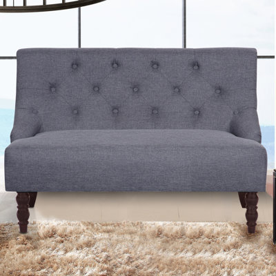 Nixa 43.7" Linen Recessed Arm Loveseat