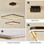 Adalynn 2 Square Rectangle Ring LED Chandelier,Modern Dimmable Pendant Light for Kitchen Island Living Room