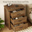 Ensemble de 2 tables de chevet avec poignées en métal, rangement de chevet rustique à 3 tiroirs de 23,6 po pour la chambre à coucher-1462005441