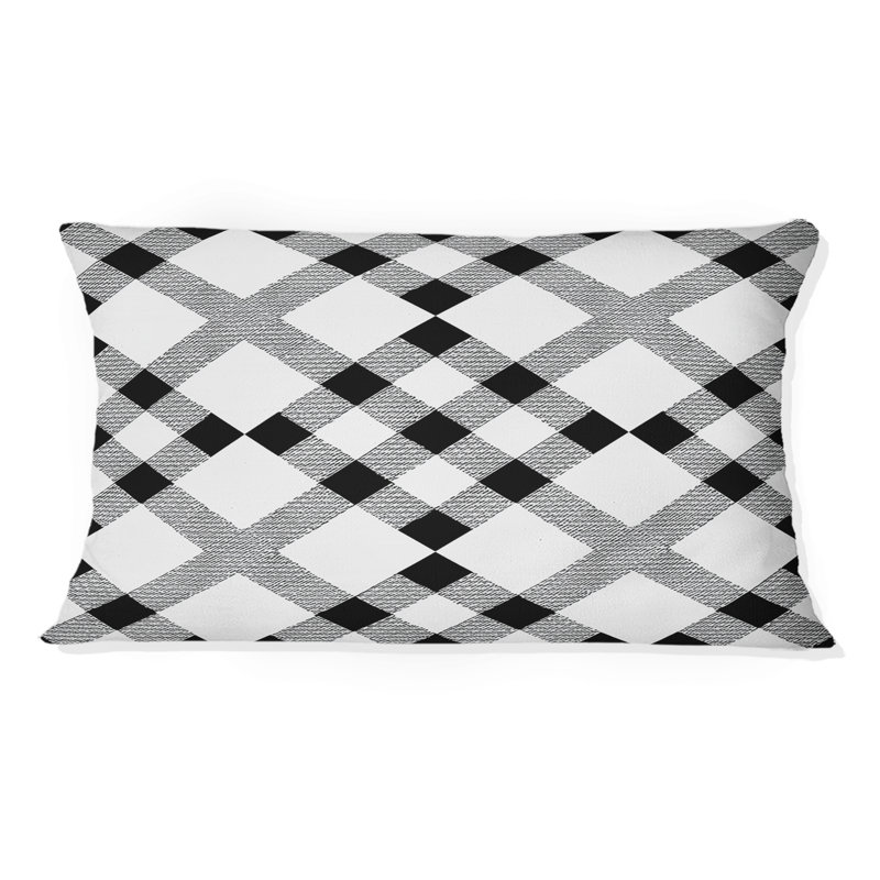 Coussin blanc moderne Houndstooth I - Modern