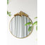 Grand miroir mural rond 36 po x 41 po avec cadre en métal doré