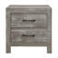 Table de chevet de style rustique avec finition grise 1 pièce et 2 tiroirs