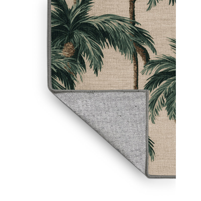  Tapis bord de mer lavable Palm Grove, Carré 4 pi