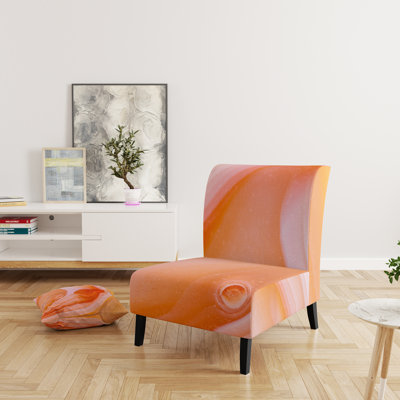 Mineral Orange Agate - Mid-Century Upholstered Slipper Chair