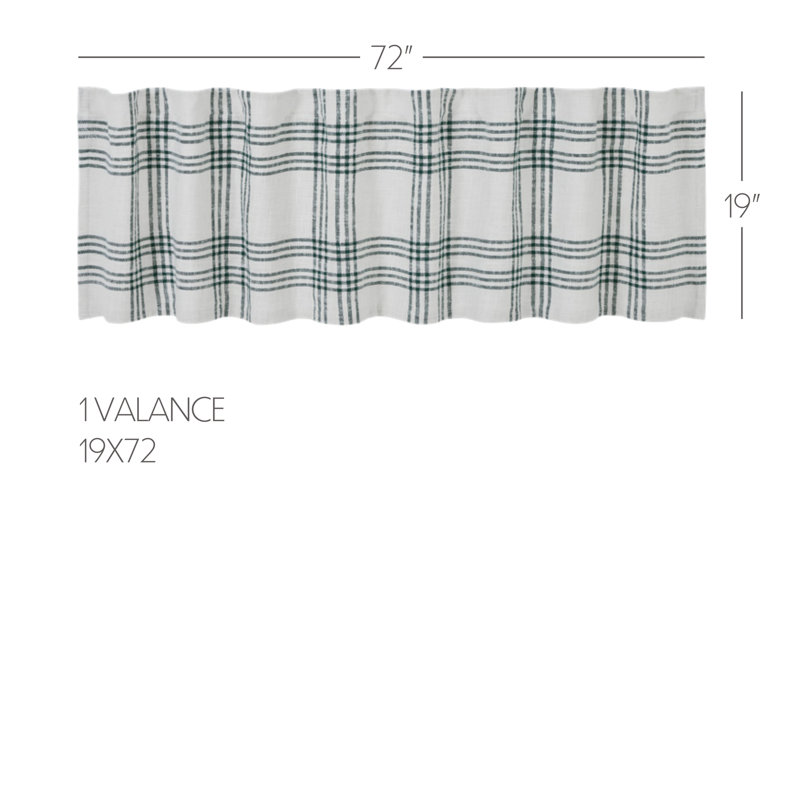 Pine Grove Plaid Cotton Tailored Valance in Green and White