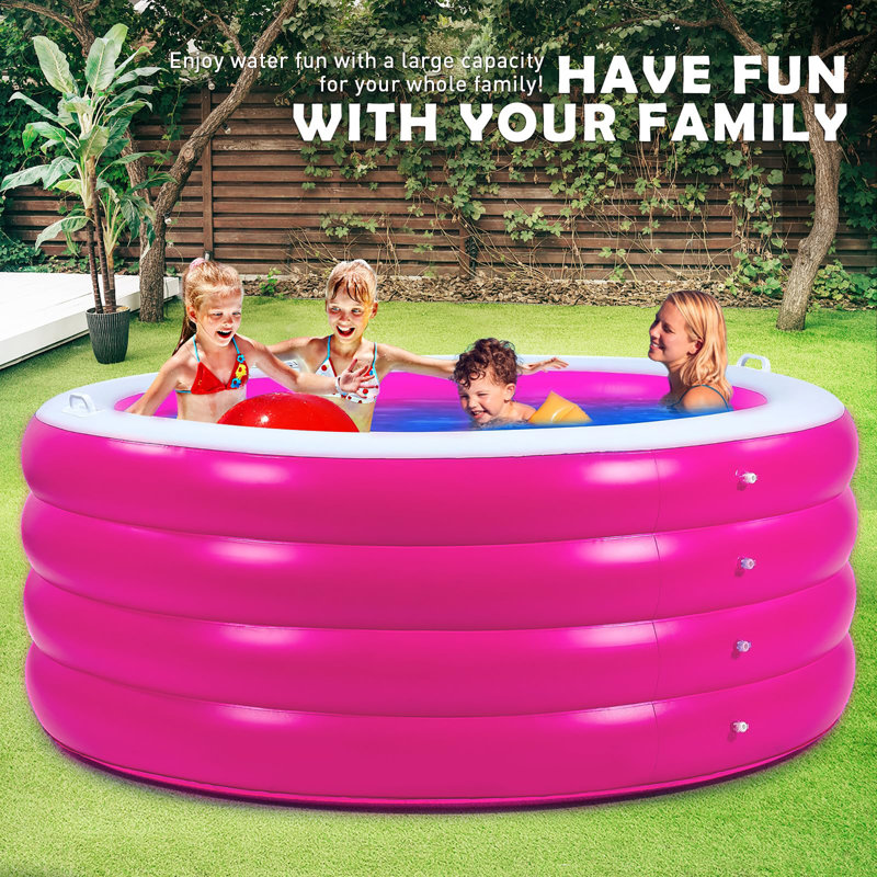 72" X 30" Round Inflatable Swimming Pool, Pink
