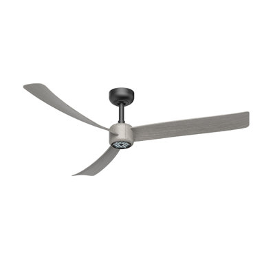 Ventilateur de plafond à profil bas de 52 pouces avec lumière DEL, finition chêne blanc et télécommande