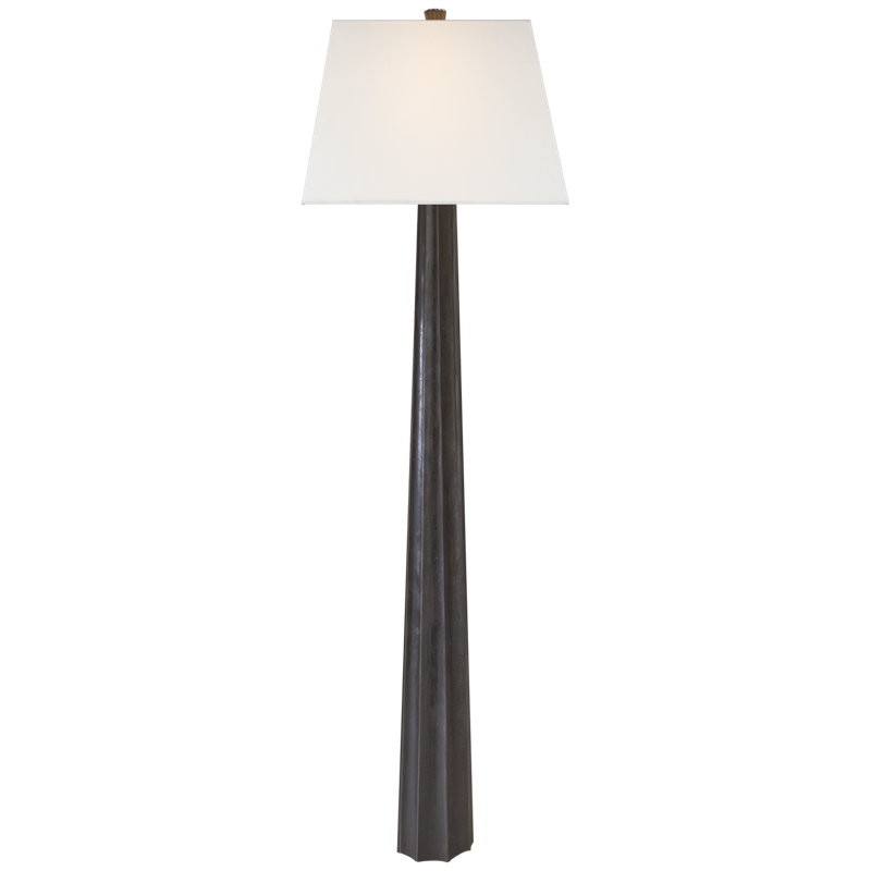 Chapman & Myers Fluted Spire Floor Lamp, Aged Iron, Fabric