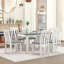 Ensemble de table de salle à manger 7 pièces de style rétro avec table extensible et 6 chaises rembourrées-1130992738-1130992750