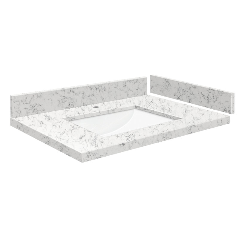 25,5 comptoir de meuble-lavabo simple avec 1 trou de robinet, Lyra