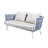 Gavin 64.17'' Wide L-Shaped Iron Loveseat with Cushions-1452566733
