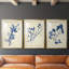 Indigo Leaf Study I - Impression encadrée sur mesure de qualité supérieure - 3 pièces-776744004-776744005