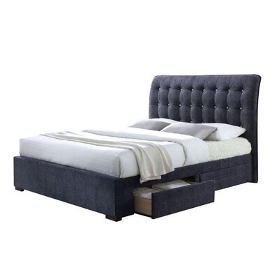 Schroer King Tufted Upholstered Storage Sleigh Bed -  Rosdorf Park, 82EFD49662304882A09E688B121DC6B3