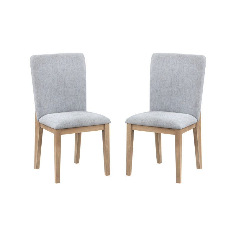 Ensemble de 2 chaises de salle à manger Caspian en lin gris et chêne 19 po - élégant et durable