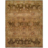 Hand Knotted Wool Oriental Area Rug in Brown