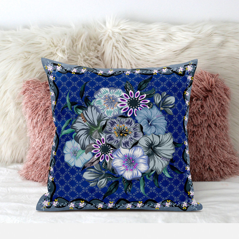 Coussin 18 x 18, Bleu / gris