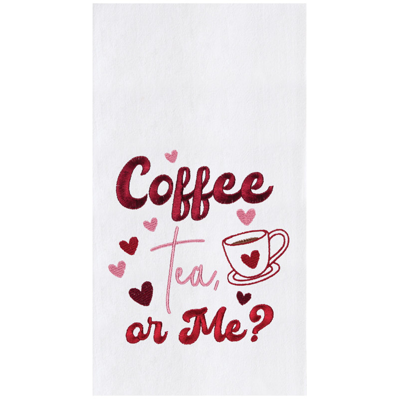 Coffee, Tea or Me Towel, Red/White Coffee, Tea or Me